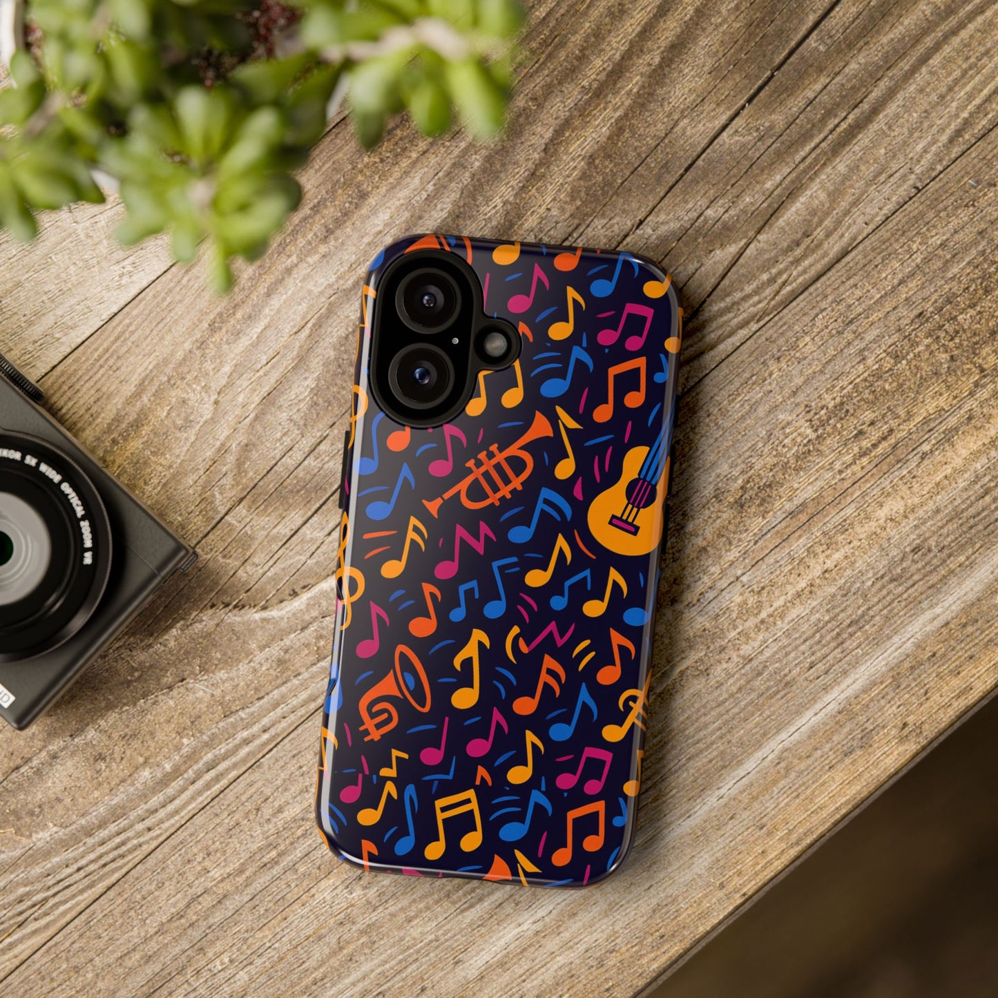 multicolour music themed protective phone case with 3d design for stylish protection – compatible with iphone 13, 14, 15 & 16 – all models including pro, pro max & plus