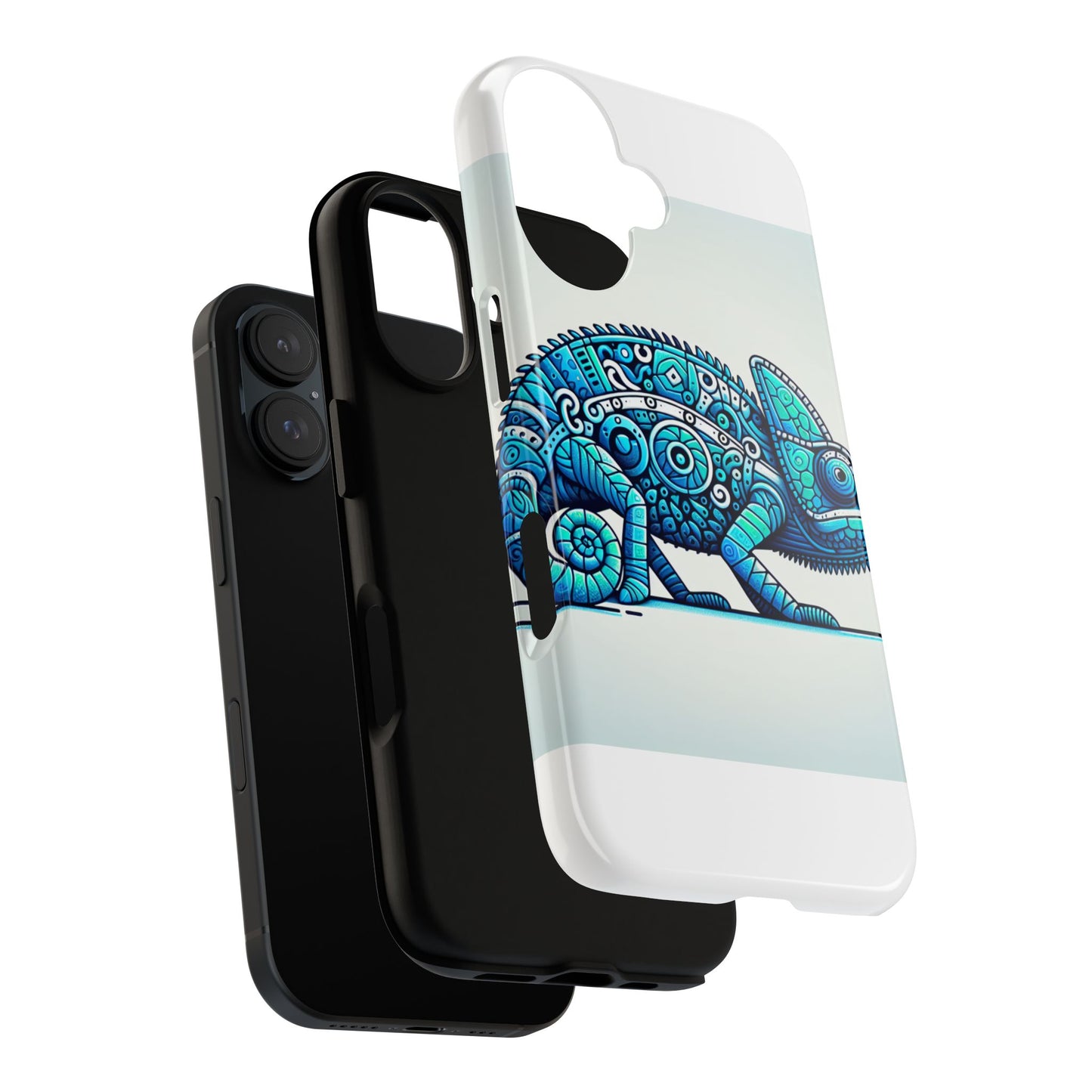 vibrant 3d chameleon print glossy phone case for eye-catching protection compatible with iphone 13, 14, 15 & 16 – all models including pro, pro max & plus