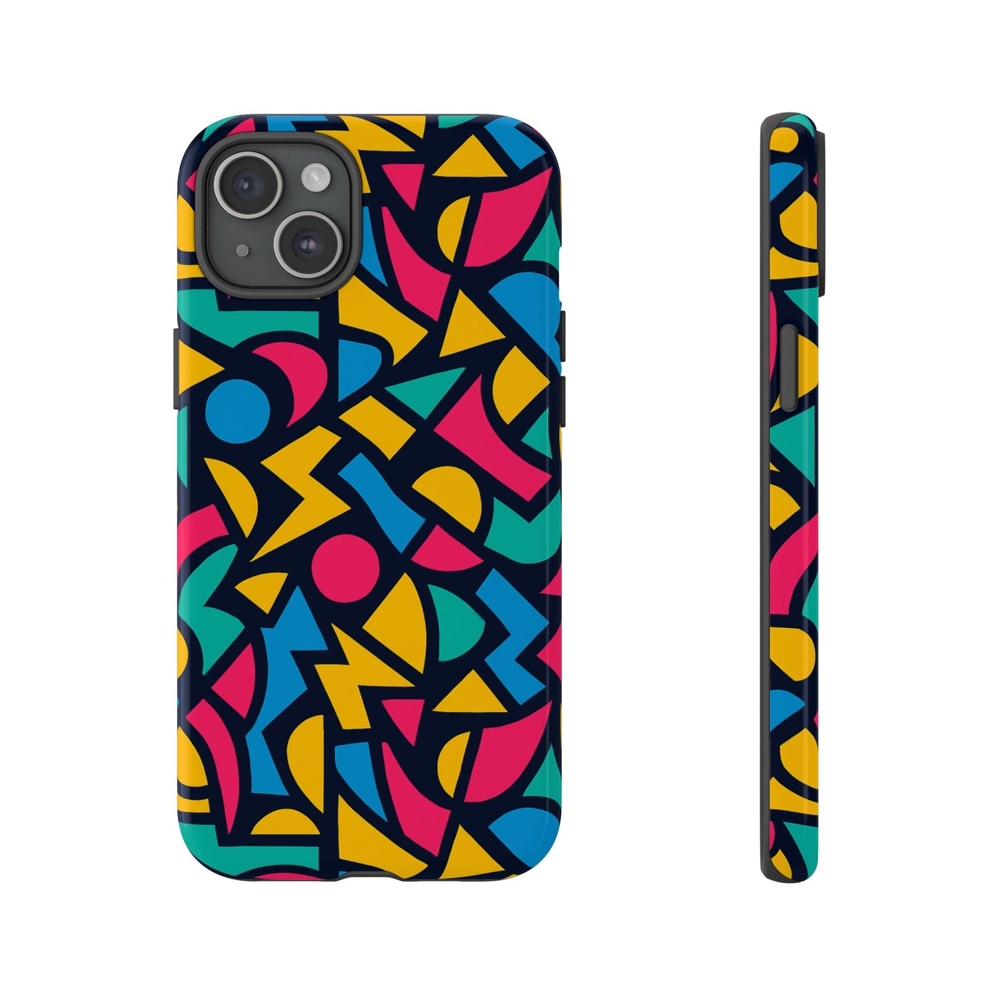 vibrant retro aesthetic phone case – stylish protection in multicolour design – compatible with iphone 13, 14, 15 & 16 – all models including pro, pro max & plus