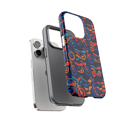 Vibrant 3D Multicolour Motorcycle Pattern Protective Phone Case for Creative Individuals – Stylish Protection Compatible with iPhone 13, 14, 15 & 16 – All Models Including Pro, Pro Max & Plus