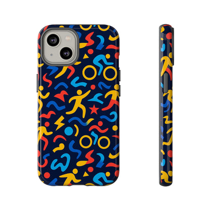 Vibrant Abstract 3D Wrap Protective Phone Case in Multicolour Design for Unisex Fashion Accessory Compatible with iPhone 13, 14, 15 & 16 – all models including Pro, Pro Max & Plus