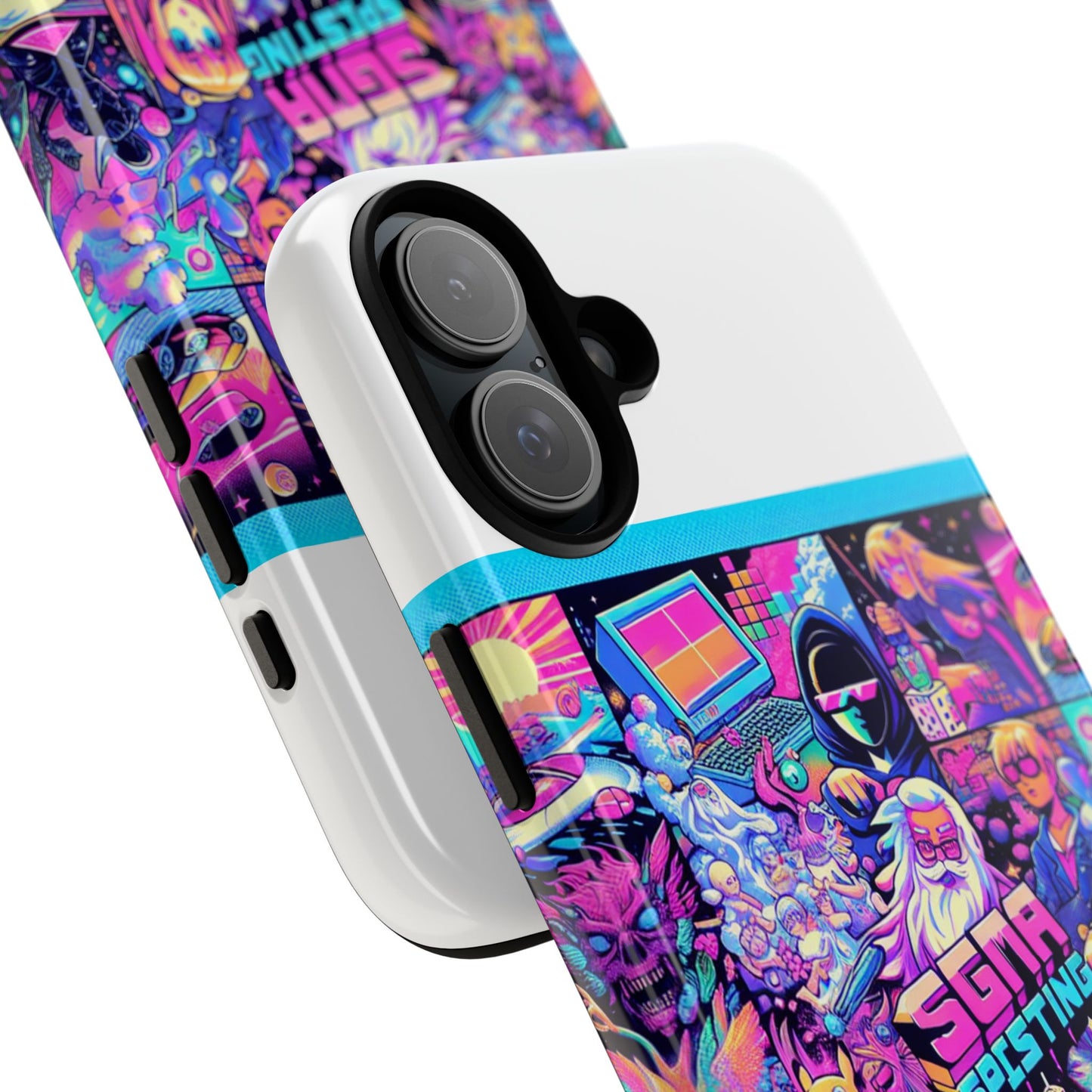 sigma sprinting vibrant protective phone case for smartphones, 3d wrap design with uv protection, durable shock absorbent material, ideal gift for anime and comic lovers