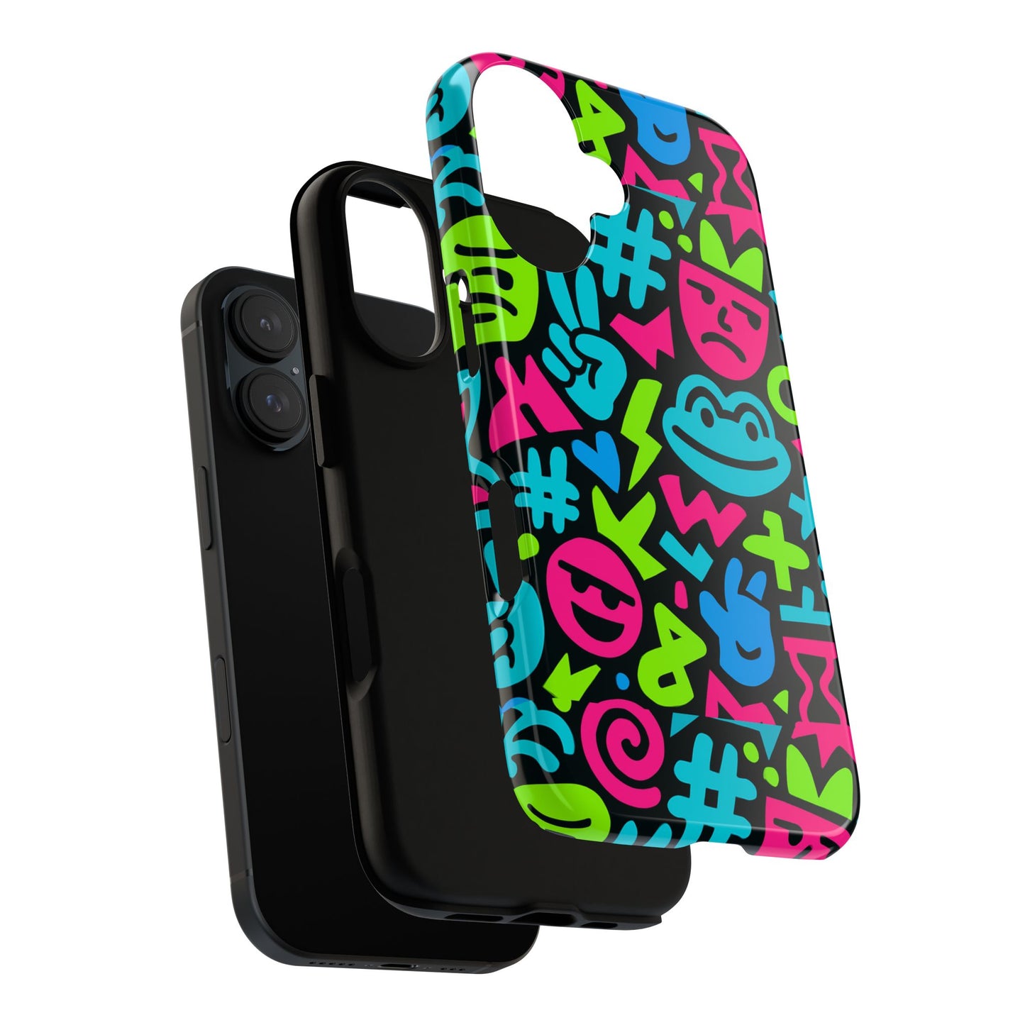 vibrant emoji pattern protective phone case colourful 3d design stylish protection for unisex smartphones compatible with iphone 13, 14, 15 & 16 – all models including pro, pro max & plus
