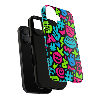 Vibrant Emoji Pattern Protective Phone Case Colourful 3D Design Stylish Protection for Unisex Smartphones Compatible with iPhone 13, 14, 15 & 16 – all models including Pro, Pro Max & Plus