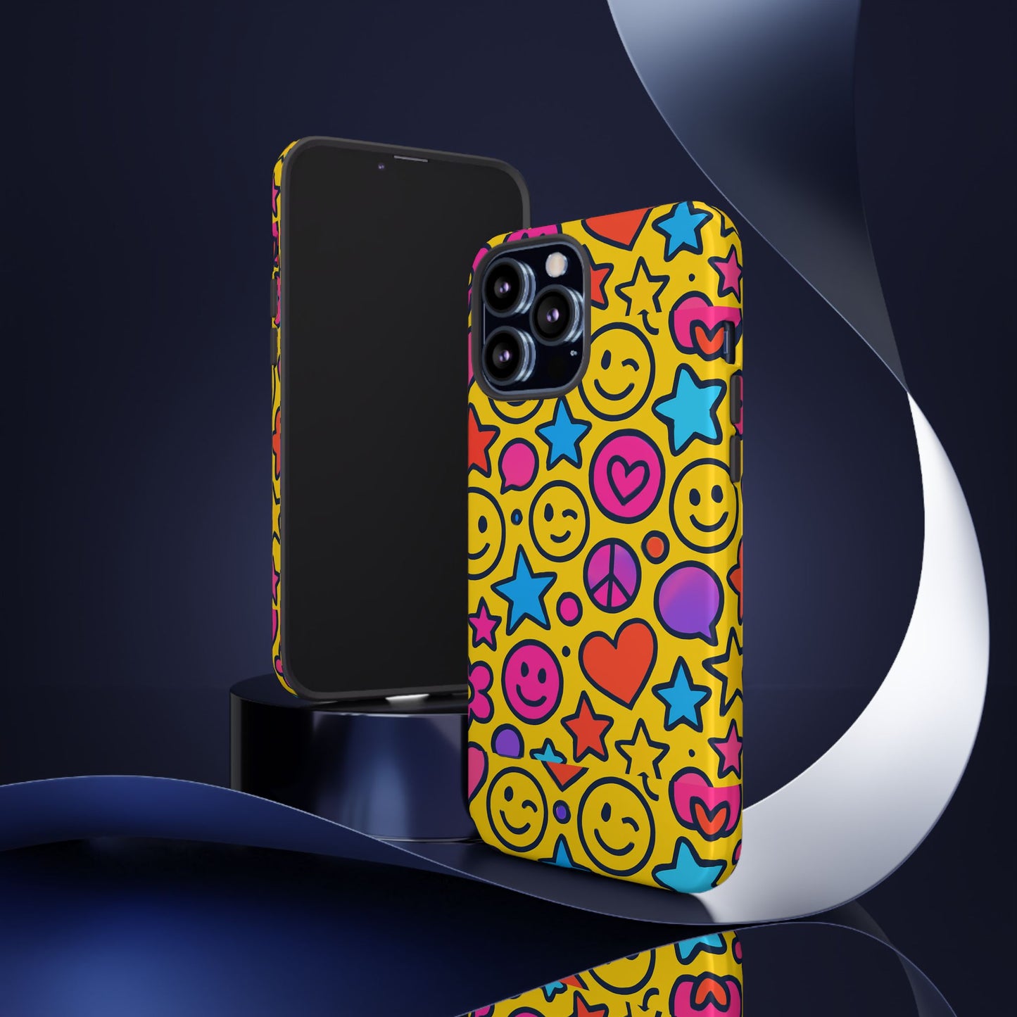 multicolour emoji protective phone case with 3d wrap design for stylish protection and individual expression compatible with iphone 13, 14, 15 & 16 – all models including pro, pro max & plus