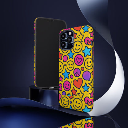 Multicolour Emoji Protective Phone Case with 3D Wrap Design for Stylish Protection and Individual Expression Compatible with iPhone 13, 14, 15 & 16 – all models including Pro, Pro Max & Plus