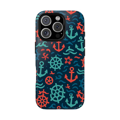Vibrant Nautical Multicolour 3D Wrap Protective Phone Case with Retro Design for Men and Women Stylish Accessory Compatible with iPhone 13, 14, 15 & 16 – All Models Including Pro, Pro Max & Plus