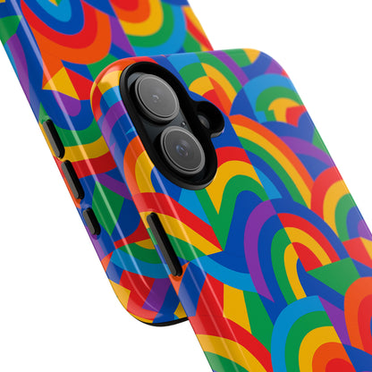 Multicolour Rainbow Protective Phone Case with 3D Design for Stylish Protection Compatible with iPhone 13, 14, 15 & 16 – All Models Including Pro, Pro Max & Plus
