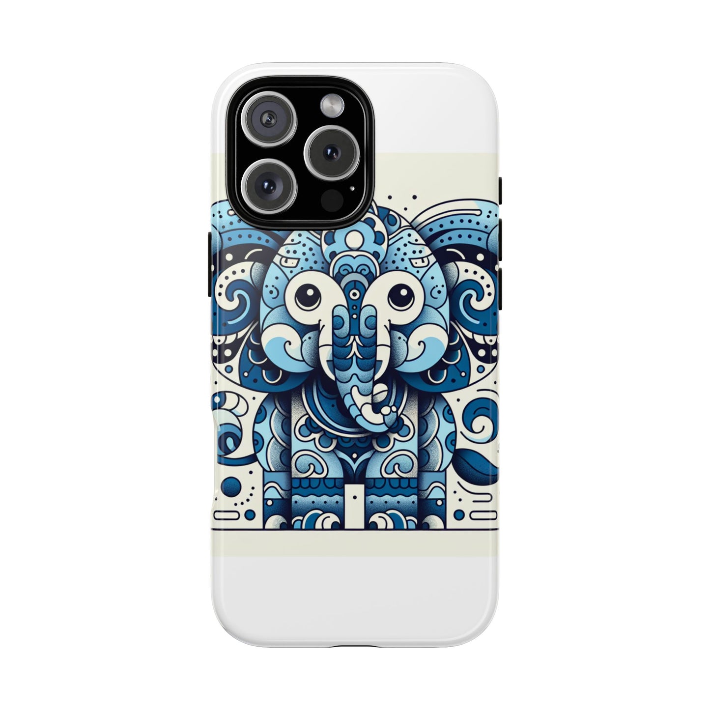 vibrant 3d elephant print protective phone case with colourful graphic design – stylish accessory compatible with iphone 13, 14, 15 & 16 – all models including pro, pro max & plus