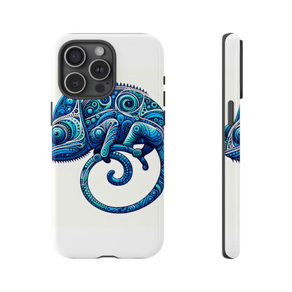 Vibrant 3D Wrap Protective Phone Case with Blue Chameleon Design, Creative Accessory for Unique Style, Compatible with iPhone 13, 14, 15 & 16 – all models including Pro, Pro Max & Plus