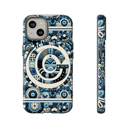 Blue Letter Alphabet C Phone Case for Smartphone Protection Shock Absorption Durable Silicone Cover with 3D Wrap Design