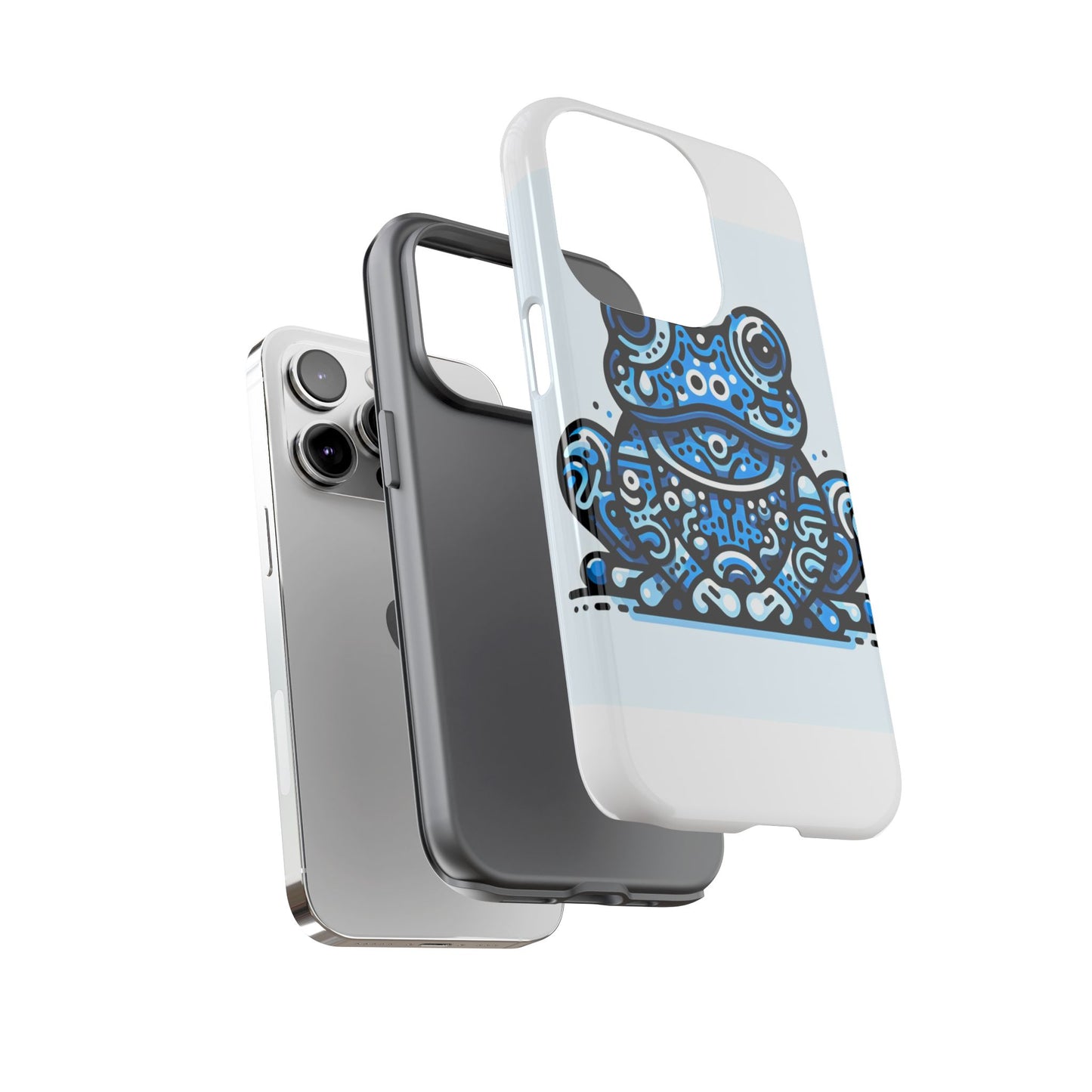 vibrant 3d blue animal print protective phone case for bold individuals – stylish protection compatible with iphone 13, 14, 15 & 16 – all models including pro, pro max & plus