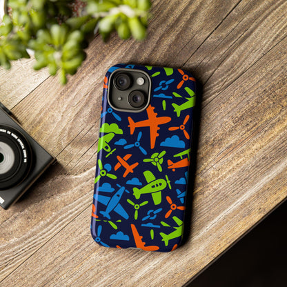 Vibrant Airplane Pattern Protective Phone Case for Colourful Accessory Durable Design Compatible with iPhone 13, 14, 15 & 16 – all models including Pro, Pro Max & Plus