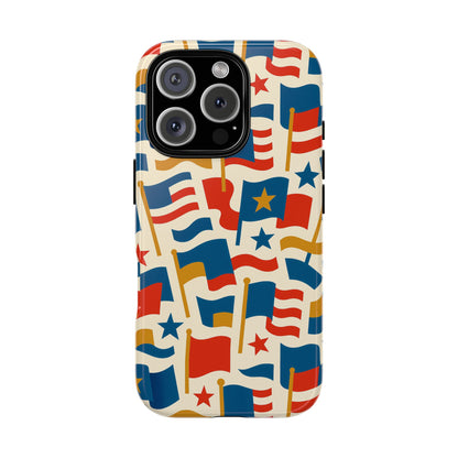 Multicolour Flag Print Protective Phone Case – Stylish Durable Design for Unique Self-Expression Compatible with iPhone 13, 14, 15 & 16 – all models including Pro, Pro Max & Plus