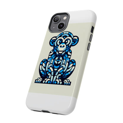 Vibrant Blue 3D Wrap Phone Case with Playful Monkey Design for Creative Individuals Compatible with iPhone 13, 14, 15 & 16 – all models including Pro, Pro Max & Plus