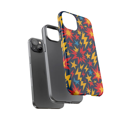 Vibrant 3D Superhero Phone Case with Colourful Lightning Design for Men and Women, Stylish Protection Compatible with iPhone 13, 14, 15 & 16 – all models including Pro, Pro Max & Plus
