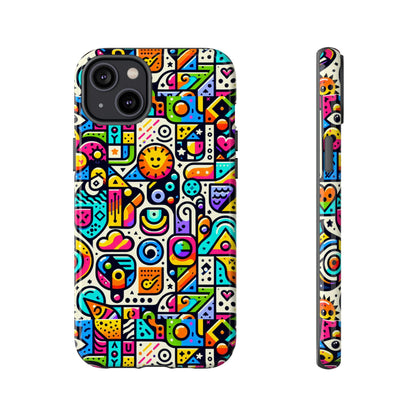 Pattern Image 9 Vibrant Shockproof Phone Case for Anime and Comic Fans with Bold Geometric Design, Durable Finish, and Impact Protection Compatibility with iPhone 13, 14, 15 & 16 – all models including Pro, Pro Max & Plus