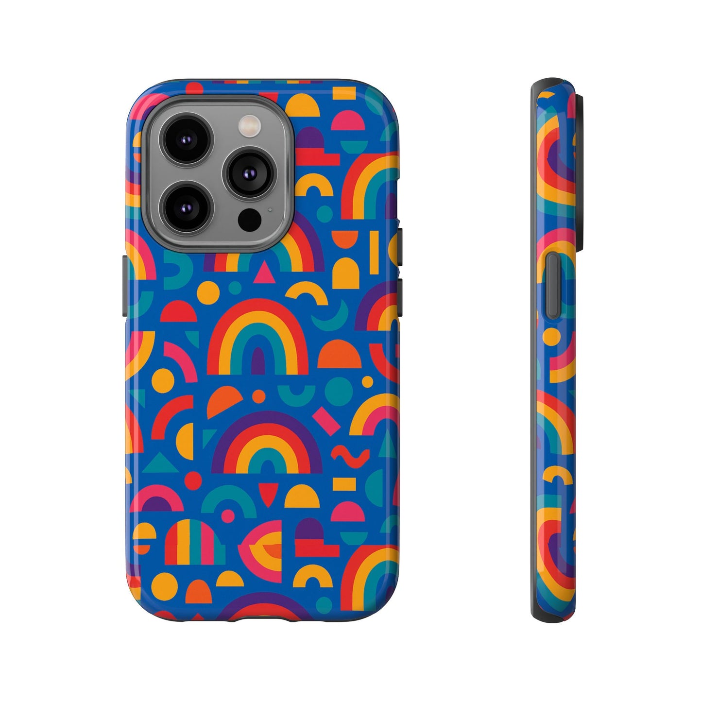 rainbow 3d wrap protective phone case stylish accessory for adults and teens compatible with iphone 13, 14, 15 & 16 – all models including pro, pro max & plus
