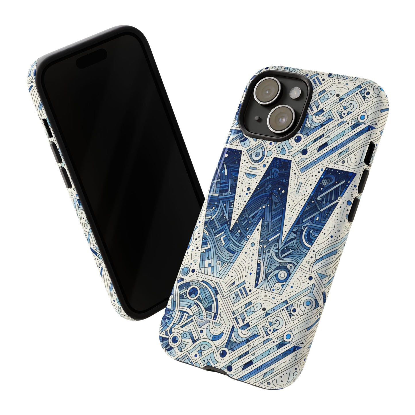 blue alphabet w phone case for smartphones - vibrant 3d wrap design with shock absorption and uv protection, suitable for fans of anime, comics, and unique accessories