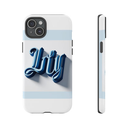 Vibrant 3D Blue Alphabet Protective Phone Case Stylish Accessory for Creative Individuals Compatible with iPhone 13, 14, 15 & 16 – all models including Pro, Pro Max & Plus