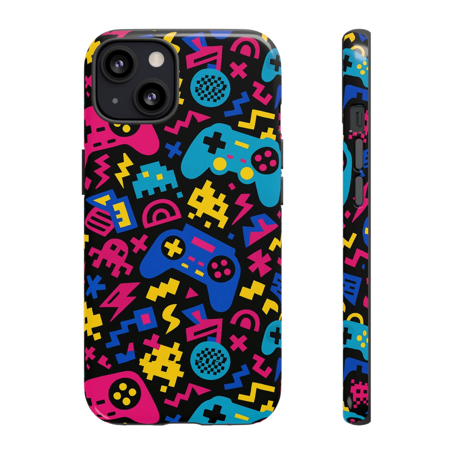 vibrant retro gaming phone case with 3d design for stylish protection compatible with iphone 13, 14, 15 & 16 – all models including pro, pro max & plus