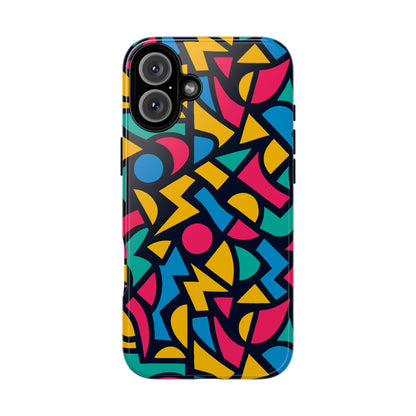 Vibrant Retro Aesthetic Phone Case – Stylish Protection in Multicolour Design – Compatible with iPhone 13, 14, 15 & 16 – All Models Including Pro, Pro Max & Plus