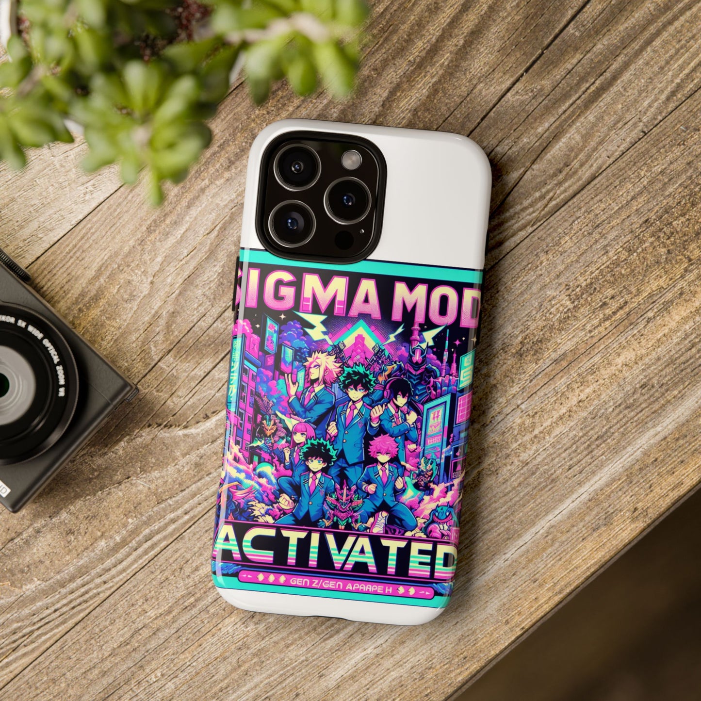 vibrant sigma mode activated protective phone case for anime lovers, 3d wrap design, durable tpu silicone, uv protected, stylish drop protection, gift for friends