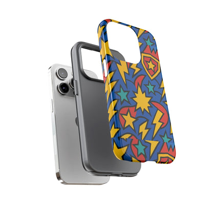 Multicolour Superhero Phone Case with 3D Design for Playful Protection Compatible with iPhone 13, 14, 15 & 16 – all models including Pro, Pro Max & Plus