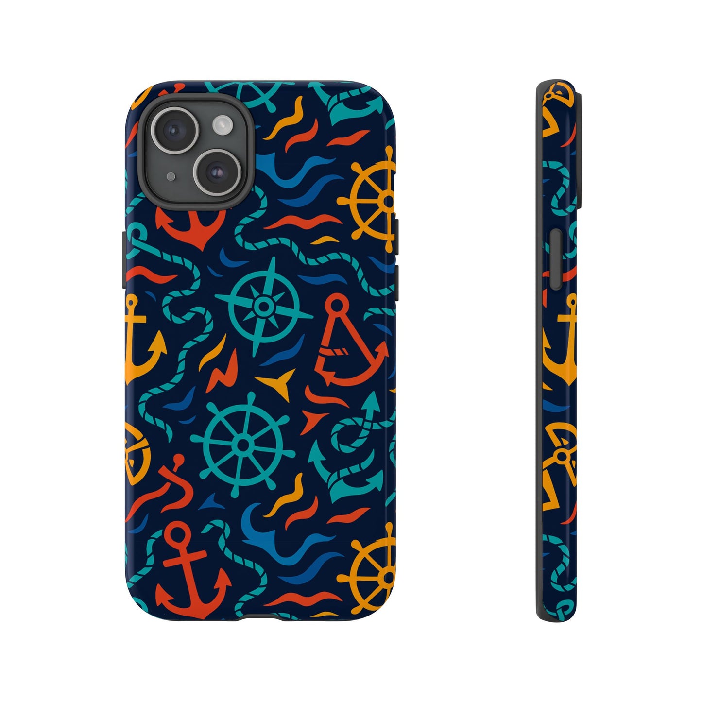 nautical multicolor protective phone case with 3d wrap design for unique style and self-expression compatible with iphone 13, 14, 15 & 16 – all models including pro, pro max & plus