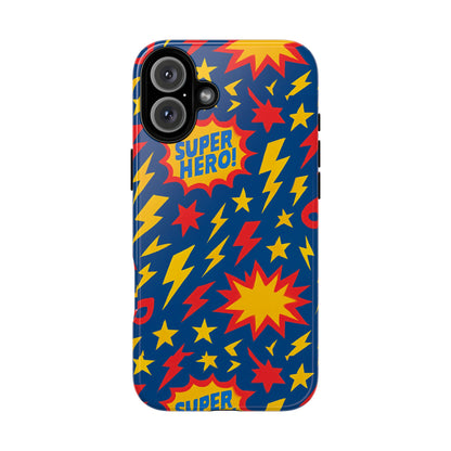 Vibrant 3D Superhero Phone Case – Colourful Retro Design for Kids and Adults – Stylish Protection Compatible with iPhone 13, 14, 15 & 16 – All Models Including Pro, Pro Max & Plus