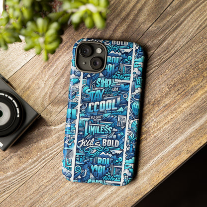 Vibrant Artistic 3D Wrap Phone Case in Blue for Trendsetters – Stylish Protection Compatible with iPhone 13, 14, 15 & 16 – All Models Including Pro, Pro Max & Plus
