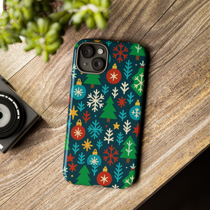 Multicolour 3D Wrap Protective Phone Case with Retro Christmas Design for Stylish Protection – Compatible with iPhone 13, 14, 15 & 16 – All Models Including Pro, Pro Max & Plus