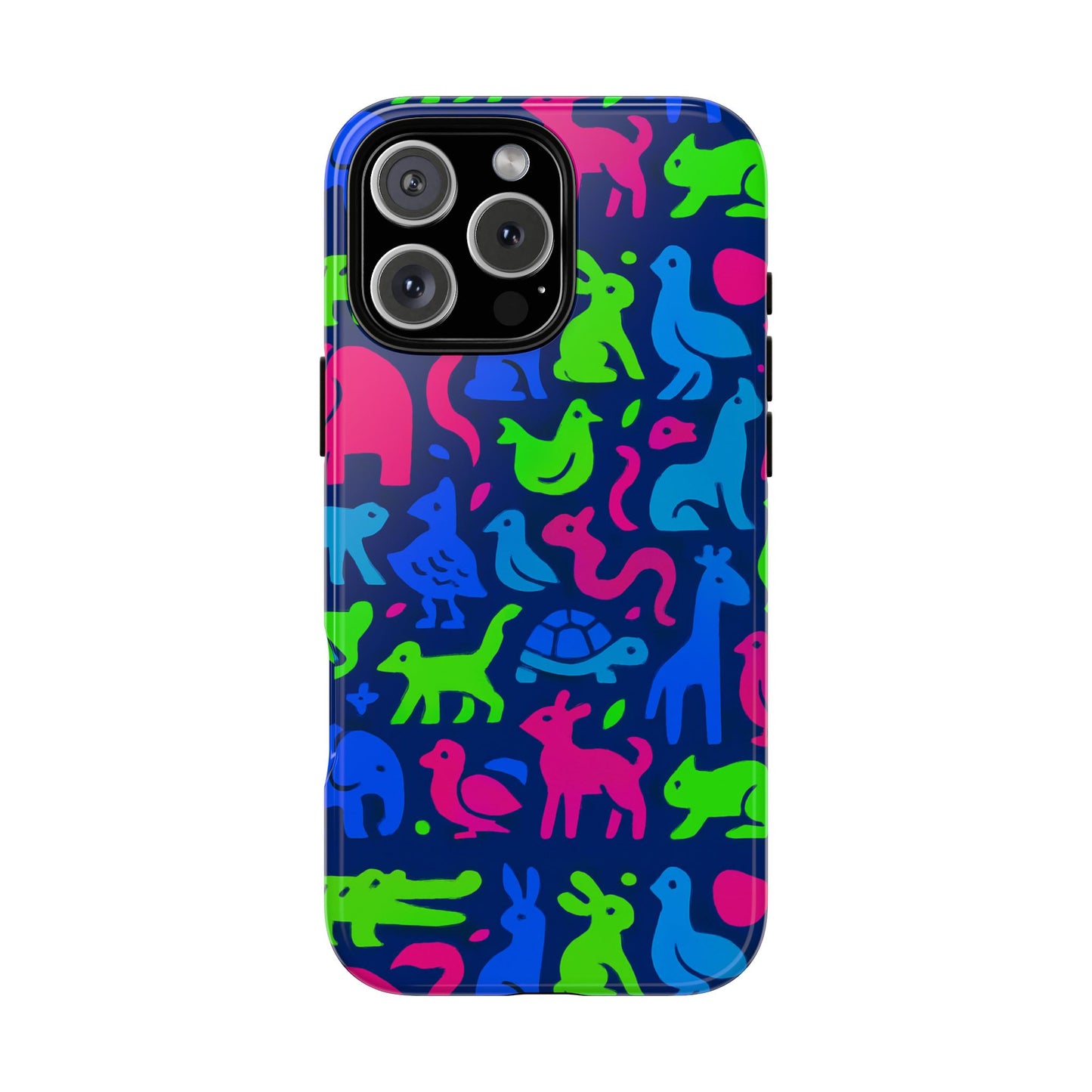 vibrant animal print phone case with 3d design for stylish protection compatible with iphone 13, 14, 15 & 16 – all models including pro, pro max & plus