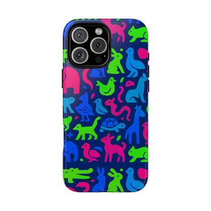 Vibrant Animal Print Phone Case with 3D Design for Stylish Protection Compatible with iPhone 13, 14, 15 & 16 – all models including Pro, Pro Max & Plus