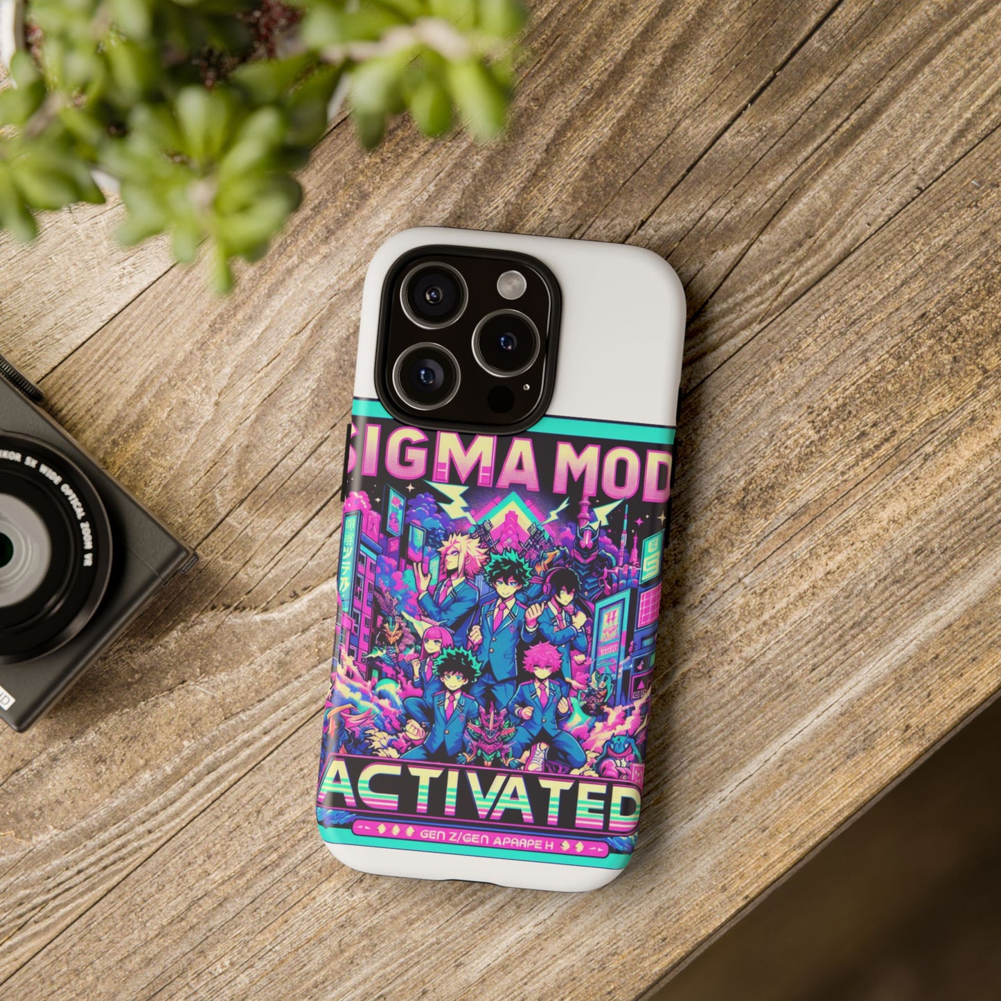 vibrant sigma mode activated protective phone case for anime lovers, 3d wrap design, durable tpu silicone, uv protected, stylish drop protection, gift for friends