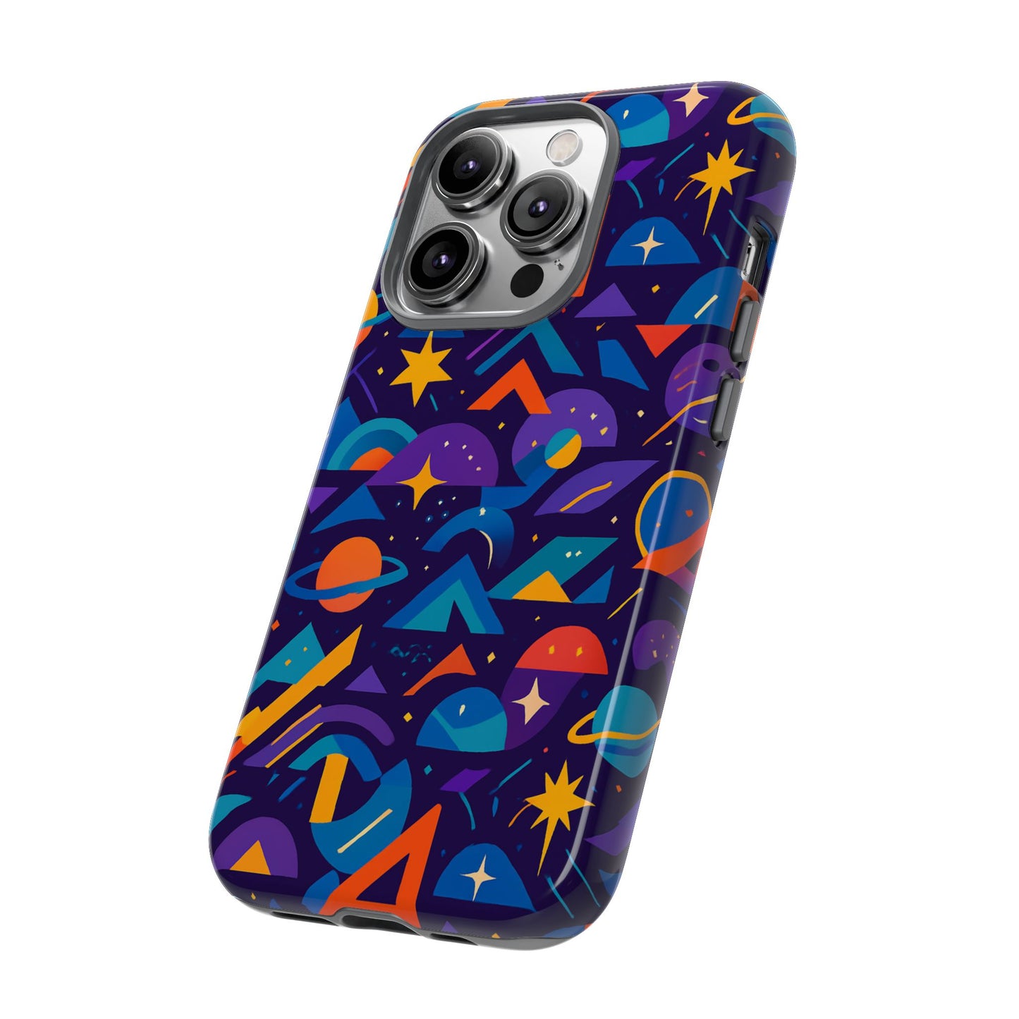 vibrant geometric 3d wrap protective phone case for unique accessories lovers compatible with iphone 13, 14, 15 & 16 – all models including pro, pro max & plus