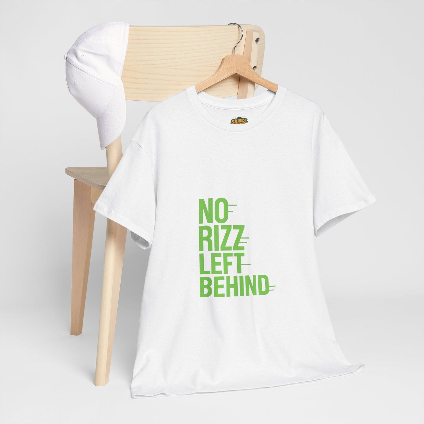 unisex heavy cotton tee - no rizz left behind - fun casual streetwear for men and women, comfortable fit, stylish design, perfect for everyday wear and casual outings