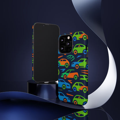 Vibrant 3D Car Pattern Protective Phone Case for Expressive Individuals Stylish Accessory Compatible with iPhone 13, 14, 15 & 16 – all models including Pro, Pro Max & Plus
