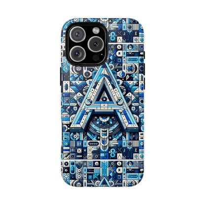 Blue Alphabet Letter A Phone Case for iPhone and Samsung Galaxy Durable Shockproof Cover with 3D Wrap Design Kids and Teenagers Gift