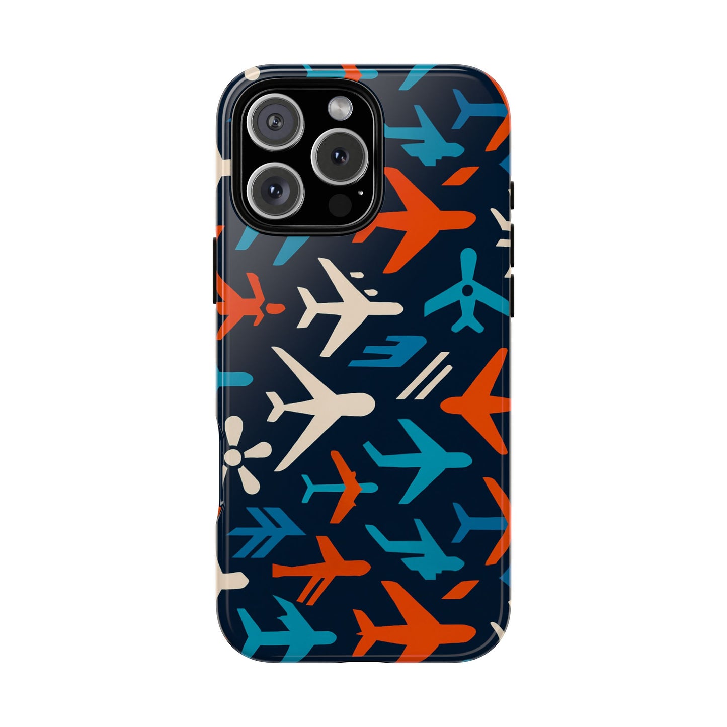 vibrant aviation themed protective phone case with 3d wrap design – unique style and durable protection – compatible with iphone 13, 14, 15 & 16 – all models including pro, pro max & plus