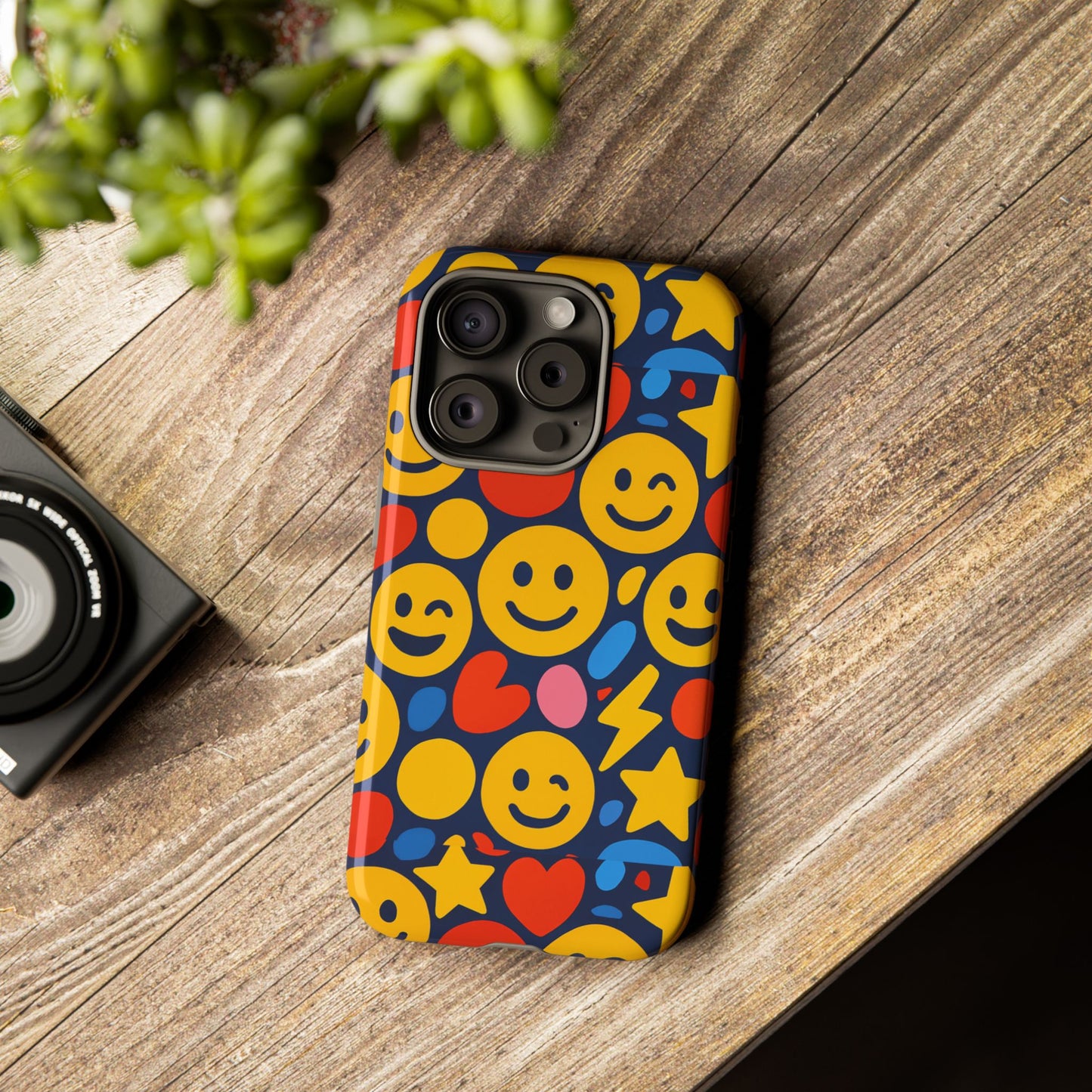multicolour 3d emoji phone case for stylish protection – fun and playful design for kids and young adults compatible with iphone 13, 14, 15 & 16 – all models including pro, pro max & plus