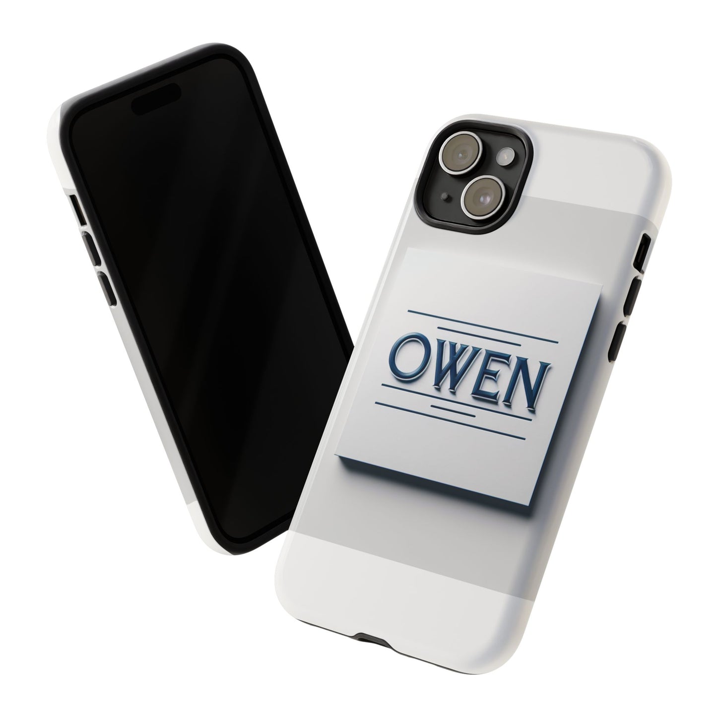 personalised 3d wrap protective phone case in elegant white and blue design for stylish protection compatible with iphone 13, 14, 15 & 16 – all models including pro, pro max & plus