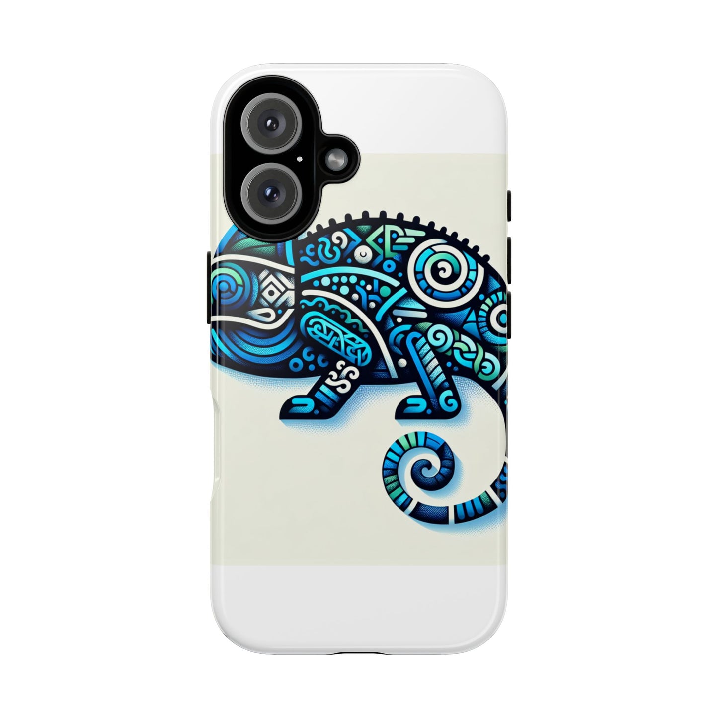 vibrant 3d chameleon phone case with blue design for stylish protection compatible with iphone 13, 14, 15 & 16 – all models including pro, pro max & plus