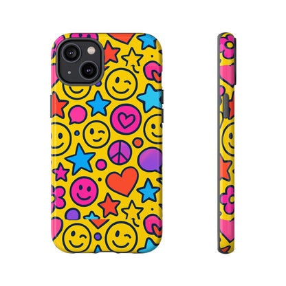 Multicolour Emoji Protective Phone Case with 3D Wrap Design for Stylish Protection and Individual Expression Compatible with iPhone 13, 14, 15 & 16 – all models including Pro, Pro Max & Plus