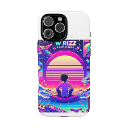 W Rizz L Sleep Schedule Protective Phone Case for Anime Lovers
