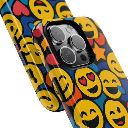 Multicolour Emoji Protective Phone Case with 3D Wrap Design Fun Accessory for Unisex Compatible with iPhone 13, 14, 15 & 16 – all models including Pro, Pro Max & Plus