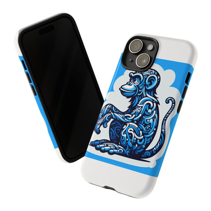 Vibrant 3D Monkey Design Phone Case in Blue – Stylish Protection for Smartphones Compatible with iPhone 13, 14, 15 & 16 – All Models Including Pro, Pro Max & Plus