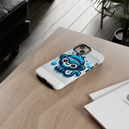 Vibrant 3D Wrap Protective Phone Case with Fun Blue Monkey Design – Stylish Accessory for Men and Women – Compatible with iPhone 13, 14, 15 & 16 – All Models Including Pro, Pro Max & Plus