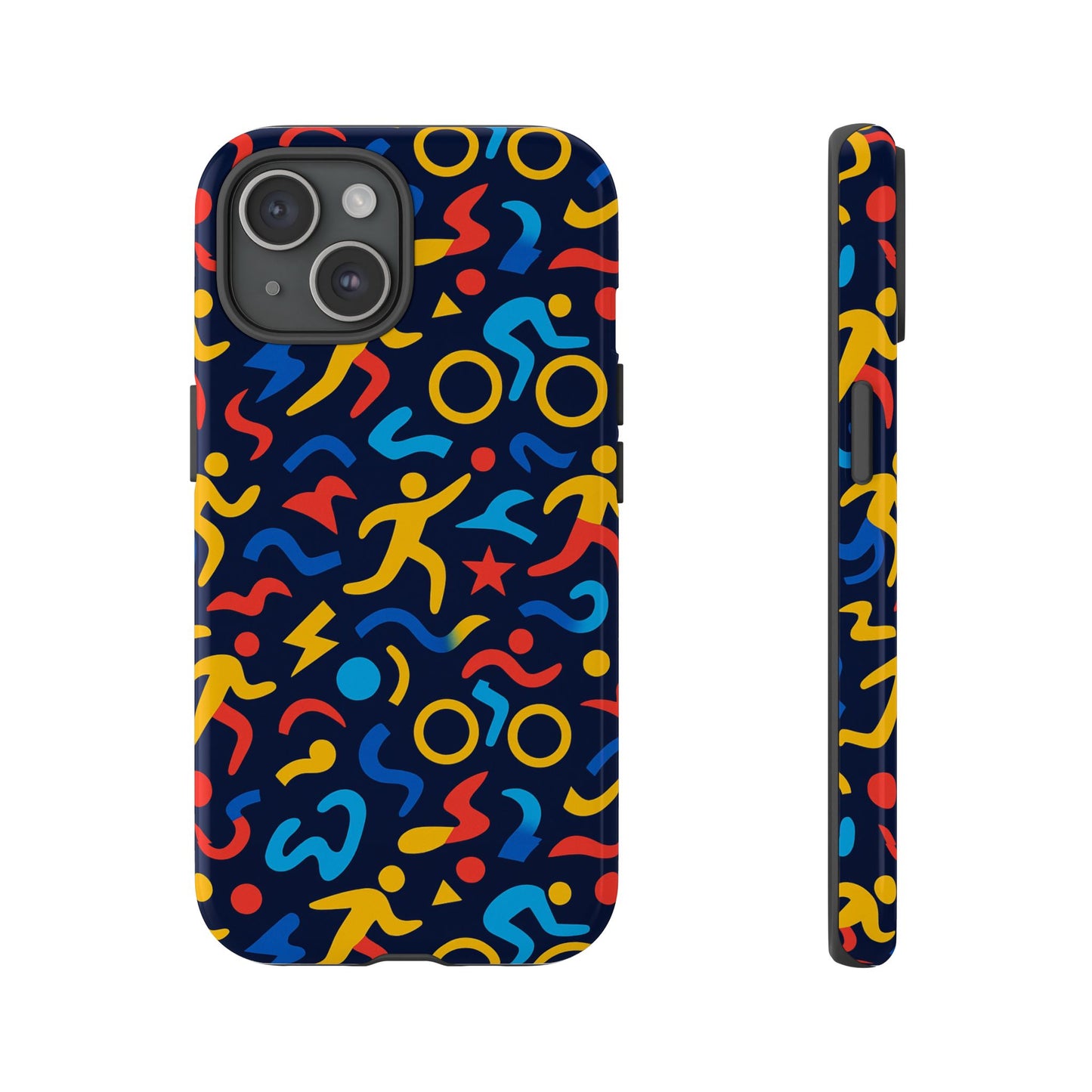 vibrant abstract 3d wrap protective phone case in multicolour design for unisex fashion accessory compatible with iphone 13, 14, 15 & 16 – all models including pro, pro max & plus