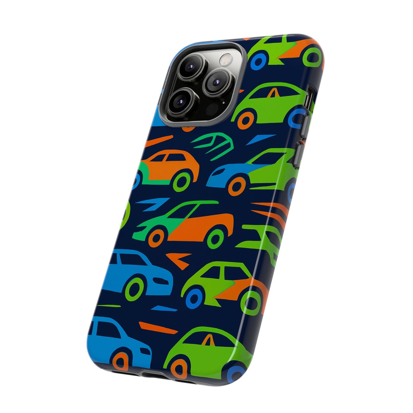 vibrant 3d car pattern protective phone case for expressive individuals stylish accessory compatible with iphone 13, 14, 15 & 16 – all models including pro, pro max & plus